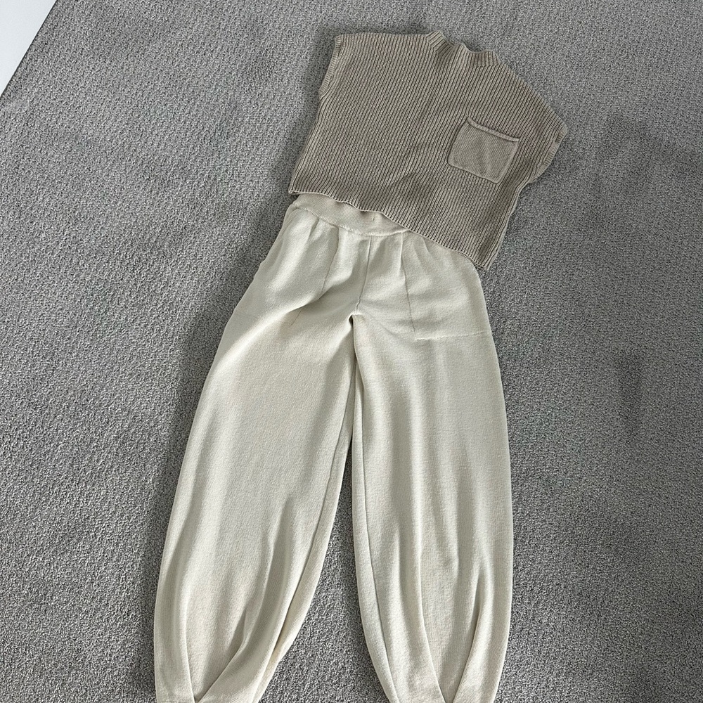 Free People Taupe and Cream Set